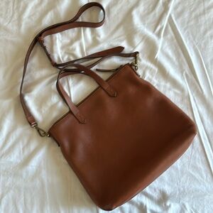 Madewell Transport Small Tote Crossbody Bag Brown